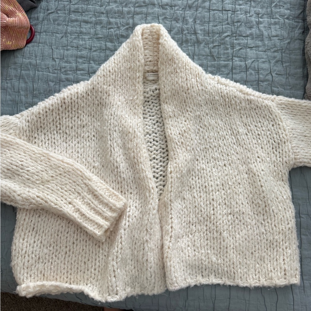 Anthropologie Cream Knit Cardigan